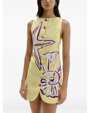 Cala De La Cruz Vestido Rhoda Con Estampado De Estrellas De Mar - Blanco