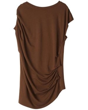 Stylein Canalita Draped Cap-Sleeve Top - Brown