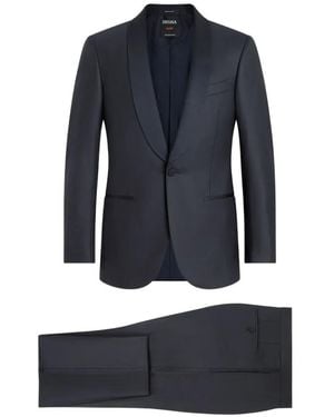 ZEGNA Centoventimila Shawl-Lapel Suit - Blue