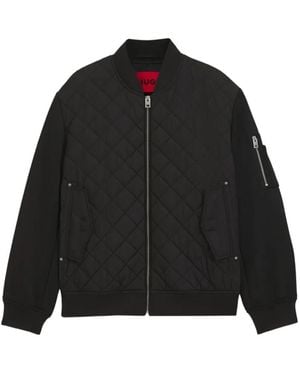HUGO Quilted Padded Coat - Black
