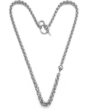 Yoj Screw Low Curb Necklace - White