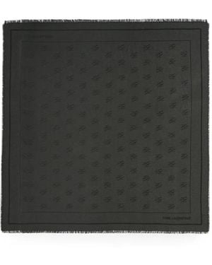 KARL LAGERFELD K/Autograph All-Over-Print Jacquard Scarf - Black