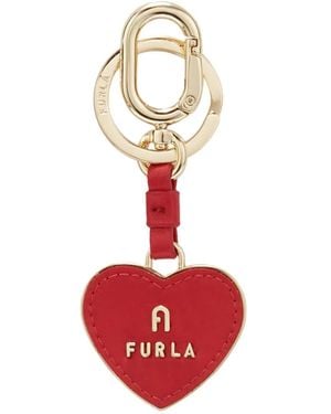 Furla Camelia Heart-Shaped Keyring - Red