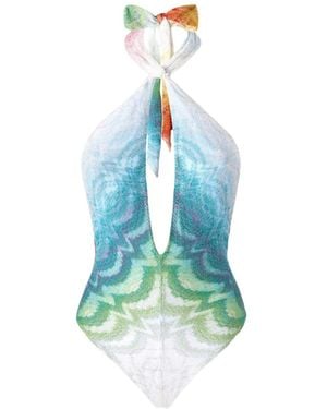 Missoni Halterneck Patterned Swimsuit - Blue