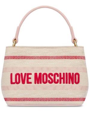 Love Moschino Logo-Embroidered Tote Bag - Pink