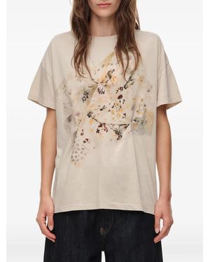 Bimba Y Lola Floral-Print T-Shirt - Natural