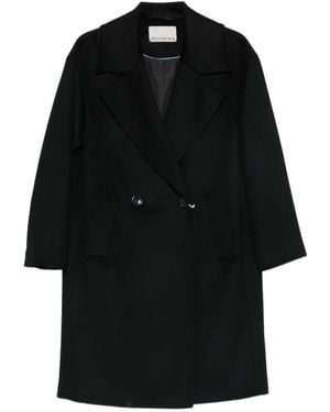Pennyblack Double-Breasted Notched-Lapels Coat - Black