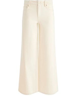 Alice + Olivia Slay Heart Pocket Front Wide-Leg Jeans - White
