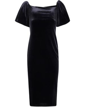 Ralph Lauren Midikleid Mit Puffärmeln - Schwarz