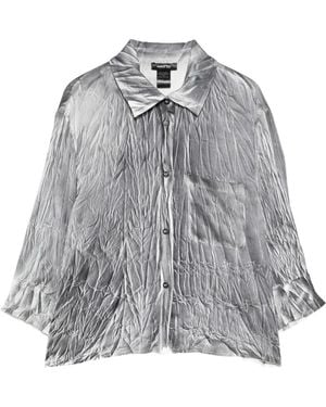 Avant Toi Crinkled-Effect Shirt - Gray