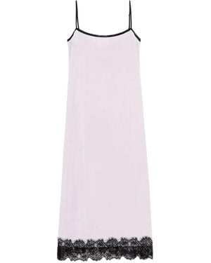 Ganni Lace-Trimmed Slip Dress - Pink