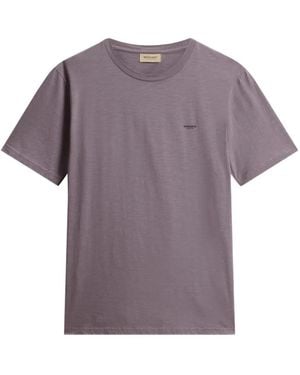 Woolrich Rib-Knit Logo T-Shirt - Purple