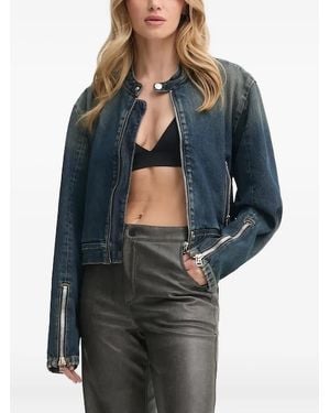 Won Hundred Denim Jack Met Rits - Grijs