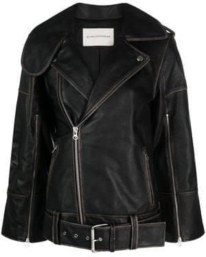 By Malene Birger Beatrisse Leather Biker Jacket - Black