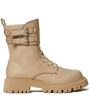 Twinset Myfo Combat Boots - Natural