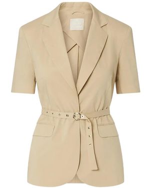 Liu Jo Veste Ceinturée À Manches Courtes - Natural