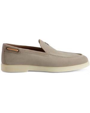 Giuseppe Zanotti Mocassini Con Placca Logo Maui - Grigio