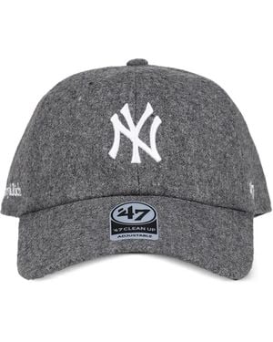 Sporty & Rich Yankees Serif Wool-Blend Baseball Cap - Grey