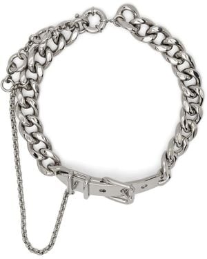 Acne Studios Buckle-Detail Choker Necklace - Metallic