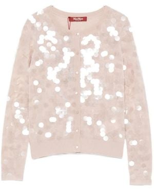 Max Mara Sequin Embellished Cardigan - Pink