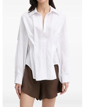 Haveone Pleated Elasticated-Waist Shirt - White