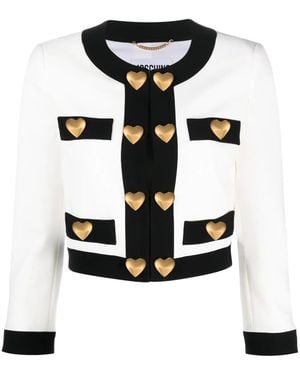 Moschino Heart-Embellished Cropped Jacket - Black