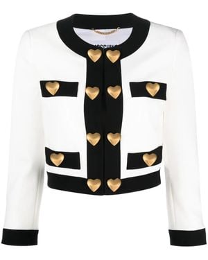 Moschino Heart-Embellished Cropped Jacket - Black