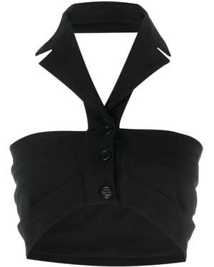 Philosophy Di Lorenzo Serafini Cropped Halter Neckline Crop Top - Black