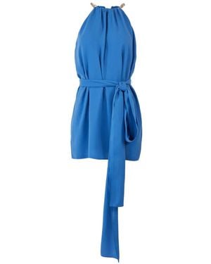 Carolina Herrera Chain-Strap Halterneck Top - Blue