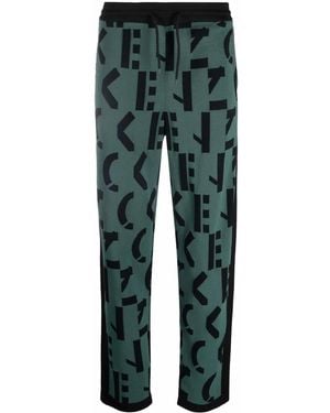 KENZO Logo-Knit Straight-Leg Joggers - Green