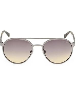 GUESS EYEWEAR Double-Bridge Round-Frame Sunglasses - Black