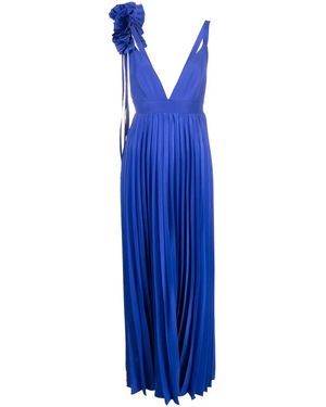 P.A.R.O.S.H. Bluette Plissé Long Dress