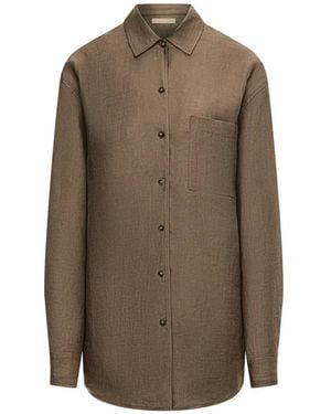 12 STOREEZ Camisa Con Bolsillo De Parche - Marrón