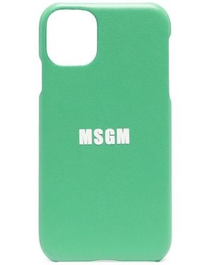 MSGM Logo-Print Iphone 11 Case - Green