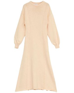 Rodebjer Cuffed-Sleeves Midi Dress - Natural