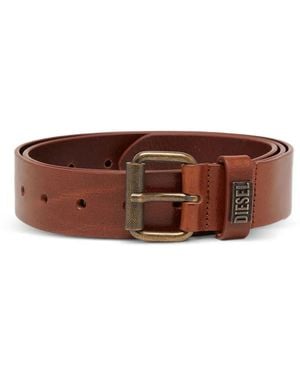 DIESEL Gürtel Mit Logo-Schild - Braun