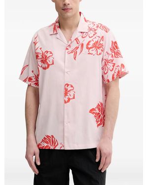 Oakley Hibiscus Breeze Floral-Print Short-Sleeve Shirt - Pink