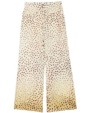 Ottod'Ame Polka-Dot Drawstring-Waist Pants - White