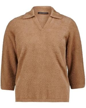 Betty Barclay Bouclé-Knit V-Neck Jumper - Brown