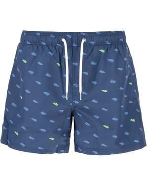 Sundek Poly cloud-print drawstring swim shorts - Blau