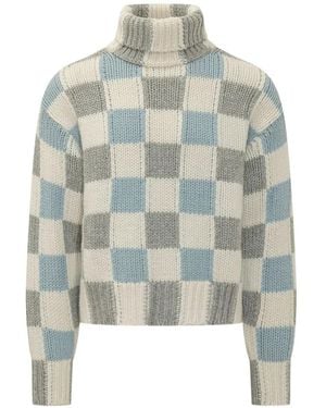 KENZO Checks Rollkragenpullover - Blau