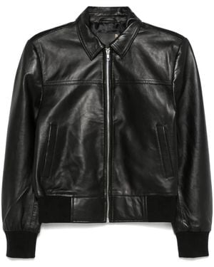 R13 Klassische Lederjacke - Schwarz