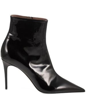 Paris Texas Vera Leather Ankle Boots - Black