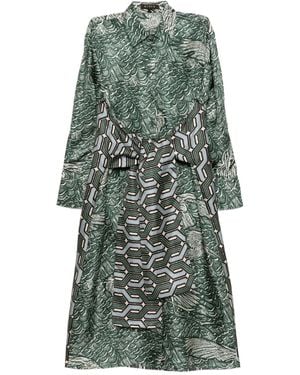 Biyan Seidenkleid mit Print - Grün