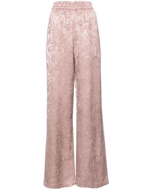 Golden Goose Floral-Embroidered Trouser - Pink