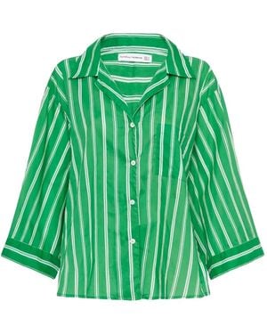 Faithfull the Brand Paradise Striped Cotton Shirt - Green