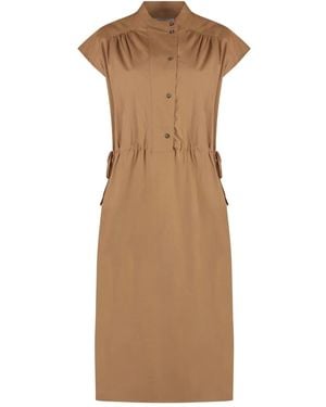 Yves Salomon Poplin Shirt Dress - Natural