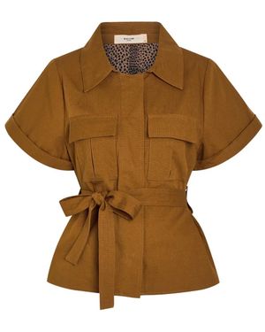 SKIIM Eloise belted cotton jacket - Marrón