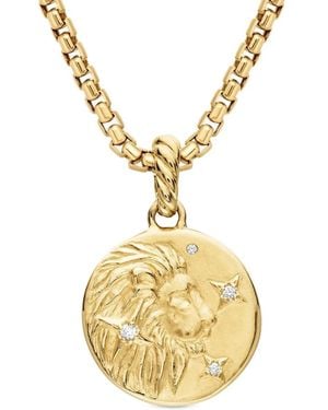 David Yurman 18K Leo Diamond Necklace - Metallic