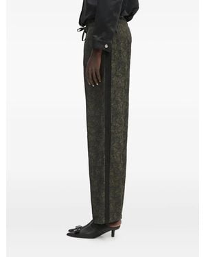 Wales Bonner Pantalon À Fleurs - Noir